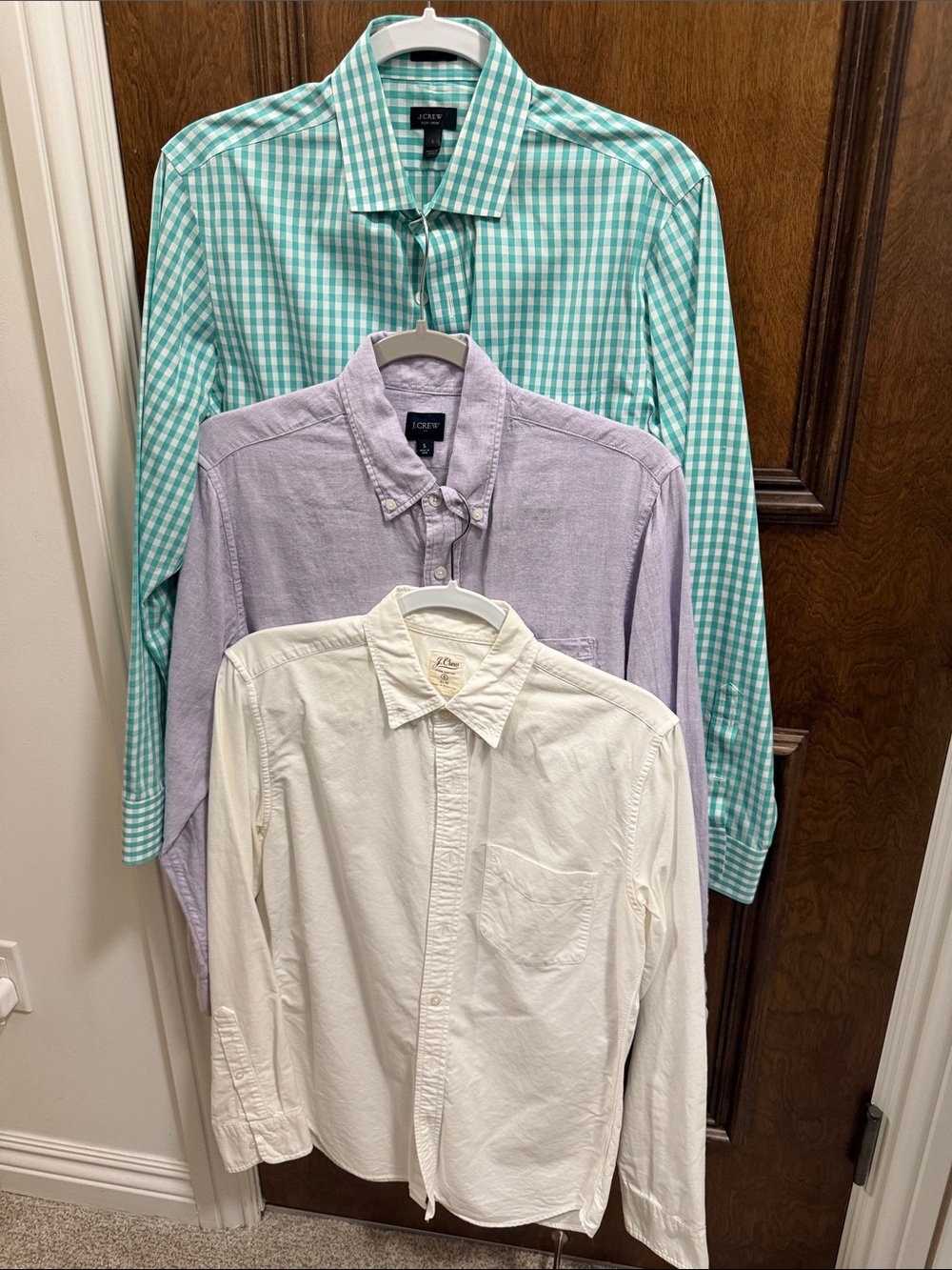 J.Crew Men’s Small Button Down Shirt Lot of 3 Slim Fit Oxford & Non-Iron
